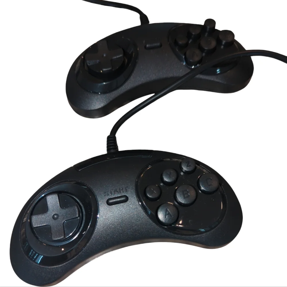 Set Of 2 Wired Controllers For Genesis Classic Game Console six button - Picture 1 of 7